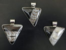 Triangular Orthoceras Pendants