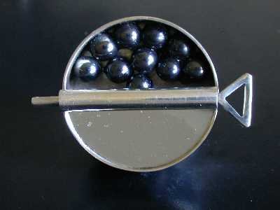 Round Pin with Large Hematite Beads